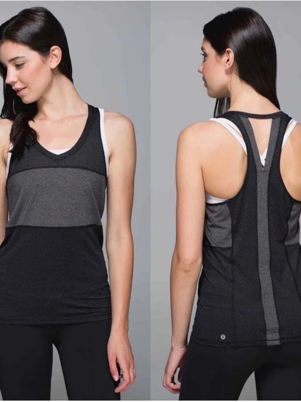 lululemon athletica Women’s Black & Gray Racerback tank top